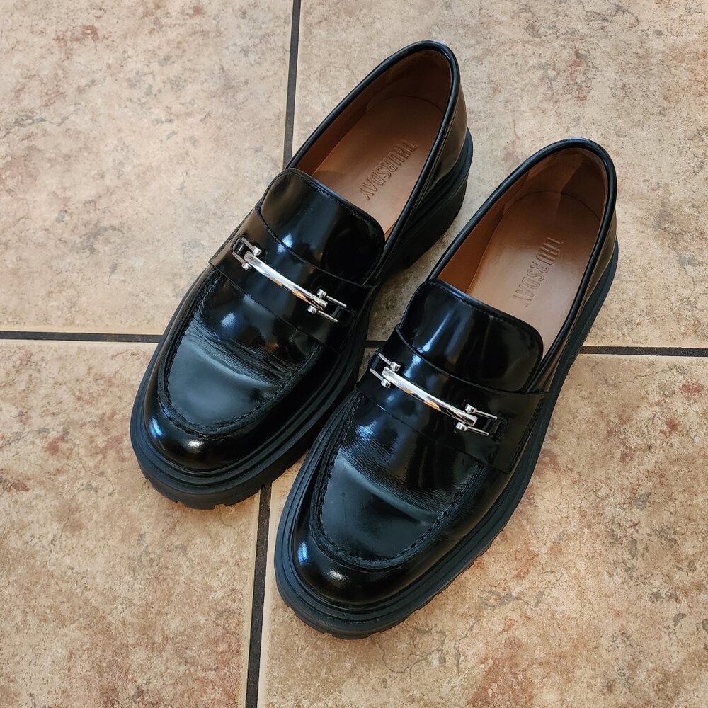 Penny Platorms - Lightly Worn Genuine Leather Loafers